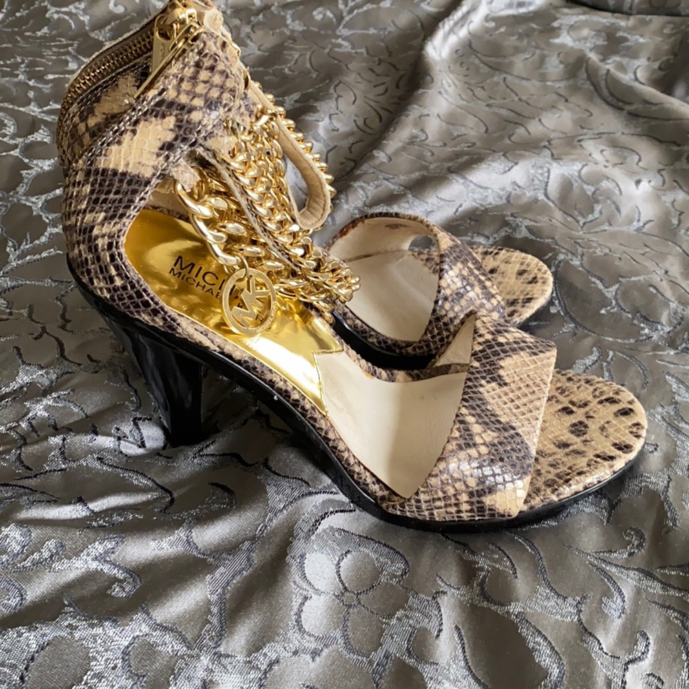 Snake print dressy sandals - 8.5